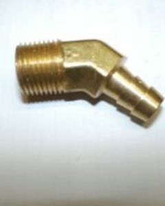 ELBOW,45 DEGREE-.375 HOSE BARB X .375 MPT BRASS